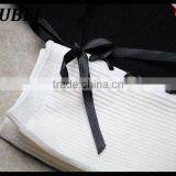 Bandage Bow Princess Cotton Black and White Students Young Girl Tube Short Socks thumbnail-6