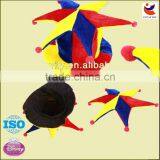 Hex Cap Comb Plush Sponge Clown Hat Mardi Gras Flag Hooded Hexagonal Cap Carnival Clown Hat thumbnail-1