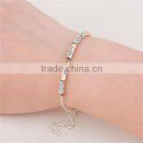 Link Cable Chain Antique Silver & Gold Plated & Silver Plated Copper Morse Code " LUCK " Bracelets thumbnail-2