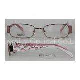 Red / Pink Rectangle Optical Glasses Frames For Women Stylish , Stainless Steel Full Rimmed