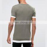 Longline Combed Cotton T Shirt Black Color thumbnail-5