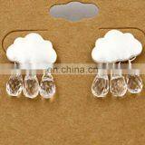 Beaded Clouds and Raindrops Earring Stub Earring thumbnail-2