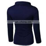 Hot Selling T-Shirt Men Button Front Long Sleeve Round-neck Solid Casual Slim Tops thumbnail-5