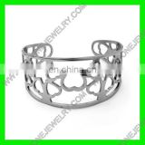 Chinese simple style stainless steel wide heart jewelry bangle