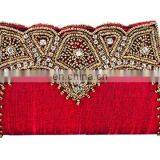 High-end Red Silk Beaded Clutch Bags thumbnail-1