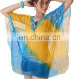 Chiffon Hand Sequenced v Neck Kaftan thumbnail-1