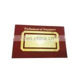 Custom Zinc Alloy Square Gold Plated Letter Bookmark