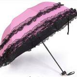 Creative Ultralight Sunshade Princess Grace Lace Korean Double Folding Arch Umbrella thumbnail-1