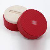 Round texture paper ring box red tube ring jewelry packaging box with custom logo