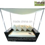 Outdoor Rattan Wicker Outdoor Bed with Canopy