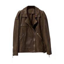 2022NEW FASHION LADIES' GENUINE VEGETABLE SHEEPSKIN LEATHER JACKET thumbnail-1