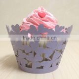 Colorful Wholesale Delicated Wedding Laser Cupcake Wrapper