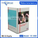 New arrived 5 inch hard paper cover video brochure