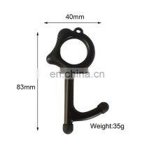 Custom Laser Logo Soft Silicon Tips Metal Door Opener No Touch Key With Retractable Pull Reel thumbnail-3