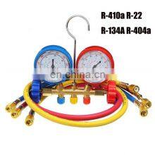 CT-536 D Brass Manifold Gauge Set HVAC Refrigeration System Auto Air Conditioner AC Charging R134A R22 R12 Gauge Manifold thumbnail-3