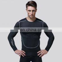 Gym Compression Shirts Quick Dry Long Sleeve Men Factory Sales Bodybuilding Tops 70polyester 30spandex thumbnail-3