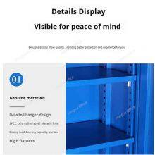 Armario de almacenamiento de acero resistente con estantes ajustables y dobles puertas con cerradura para talleres e industrias thumbnail-3