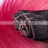Ombre Colored Lace Full Head Russian Brazilian Indian Remy Human Clip in Hair Extensions thumbnail-3