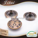 With Logo Design Round Special Clothing Snap Custom Metal Snap Button