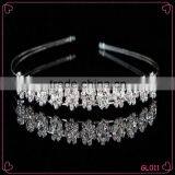 Bridal Silver Plated Rhinestone Pearl Headband Double Layers Flower Hair Accessories