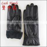 2016 New Style Fashion Lady Genuine Leather and Fabric Touchscreen Leather Gloves thumbnail-5
