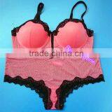 Leopard Jacquard Lace Underwear Set, Plus Size Bra Set thumbnail-1