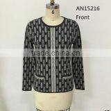 2016 Fall/winter Crew Neck Long Sleeve Jacquard Pullover Sweater thumbnail-2