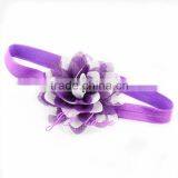 Purple Hair Flower- Fabric Flower - Silver Fabric Flower- Artificial Chiffon Flower- Headwrap