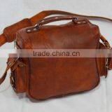 Indian Real Leather Vintage Messenger Handmade Shoulder Cross Body Bag Briefcase Laptop Satchel Camera Bag thumbnail-3