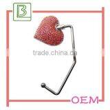 Heart Shaped Shinny Rhinestones Unfolding Purse Hook thumbnail-1