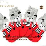 S13 cute little bear knitted dog socks cotton