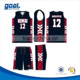 High qaulity dri fit custom blue new design sublimated basketball uniform