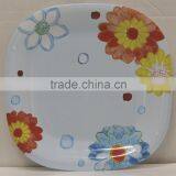 Rounded Rectangle Flower Printed Melamine Plate (PL-23)