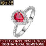 factory wholesale newest style fashion jewellery 18k gold inlay precious gemstone ntrual no burning red ruby ring jewelry gold