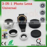 High Quality 3 In1 Universal Wide/Macro Angle/fish Eye Lens Camera Lens for Galaxy Note 2 thumbnail-1