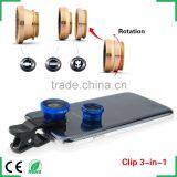 Universal Clip 3 in 1 Fish Eye Lens Wide Angle Macro Camera Lens for Mobile Phone Colorful Lenses thumbnail-3