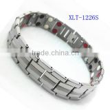 high quality matt silver color titanium bracelet with 4 in 1 bio energy element