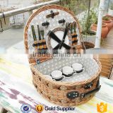 2016 new design willow picnic basket insulated picnic hamper