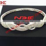 2015 Wax Mocro Pave Setting Silver Bangle,most Popular Silver Bangle for Girls and Women thumbnail-1