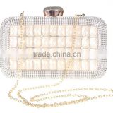 New products glass and rhinestone evening bag of women