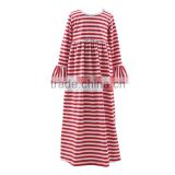 2016 Kaiyo boutique long dress boutique red stripe ruffle dress long frocks for teenagers pictures children christmas dress