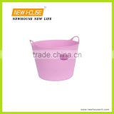 Coloful Smiling Face Plastic Storage Basket With Handle