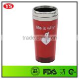 16oz thermal translucent stainless steel travel tumbler with press lid