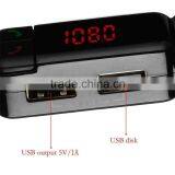 Factory Supply, 2015 Product Multi-Function Bluetooth Enabled Car Kit Fm Transmitter With LED Display Line-in and Dual USB Port thumbnail-3