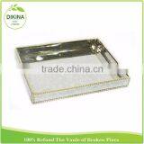 Monogrammed Ring Dish Hexagon Silver Gold White Gift Jewelry Display Organiser Stained Geometric Brass Glass Metal Food Tray thumbnail-5