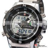 Mens Shark Digital LCD Outdoors Analog Quartz Sport Steel Wrist Watch thumbnail-3