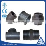 China manufacturer supply black npt threaded elbow union tee pipe fittings