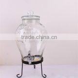Colored Glass Beverage Jar With Pump thumbnail-3