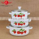 White Enamel Cooking Pot With Beautiful Can Custom Decals thumbnail-1