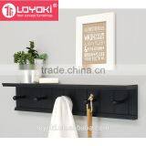 Bathroom Wall Shelf With 5 Pegs Wall Mounted Clothes Towel Hanger Rack Wooden Wall Shelf thumbnail-5
